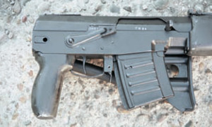 Вид ствольной коробки винтовки СВК-С со сложенным прикладом